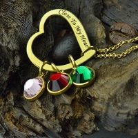  Family Heart&Birthstone Necklace