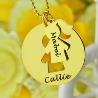 Mother Daughter Necklace Set Gold