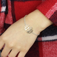 Silver Initial Monogram Bracelet