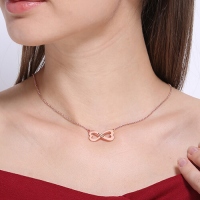 Rose Gold Infinity Heart d Necklace