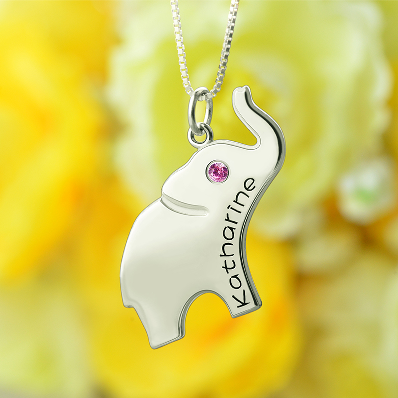 elephant name necklace