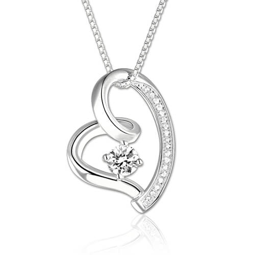 Love In Your Heart Birthstone Necklace In Sterling Silver
