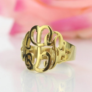 Personalized Hand Drawing Monogrammed Ring Gift