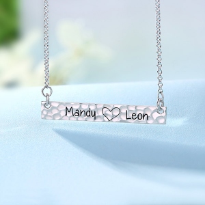 engraved name bar necklace