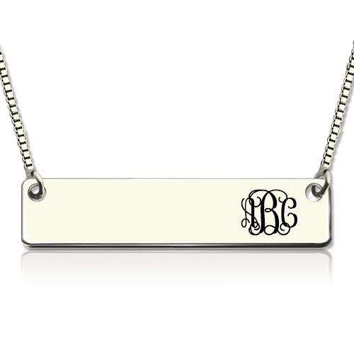 engraved monogram initial bar