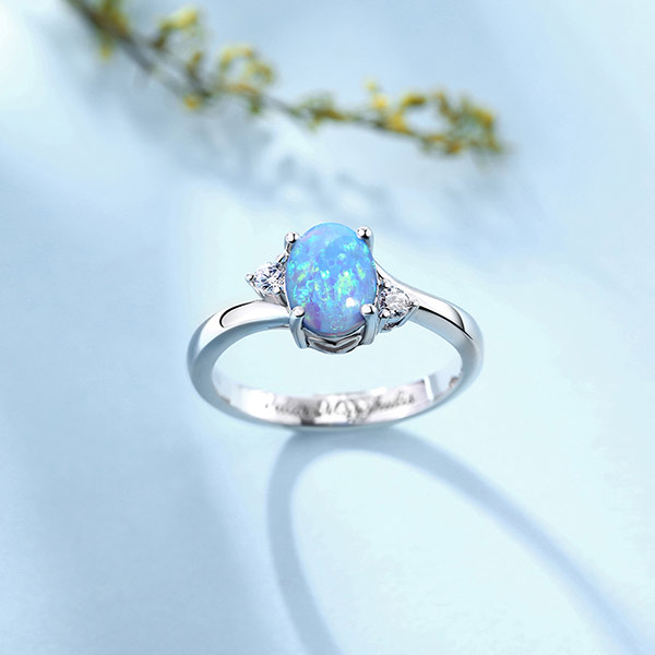 Bague or opale bleue hot sale