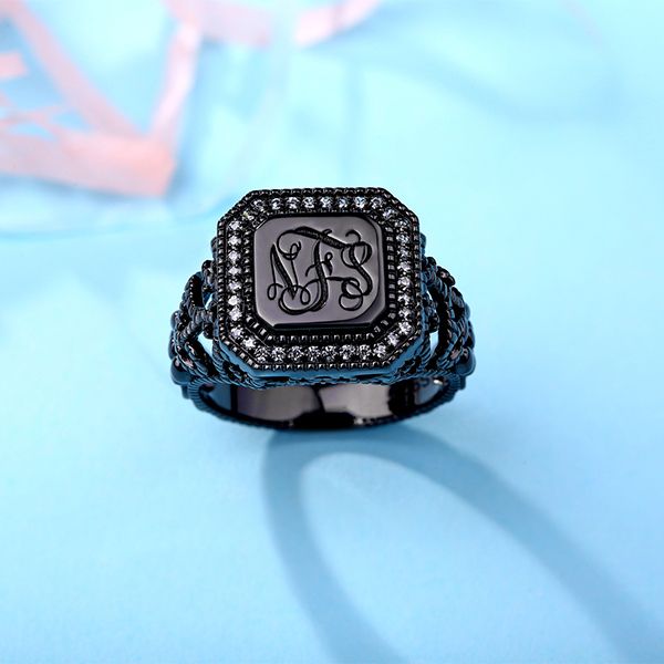 black plated ring