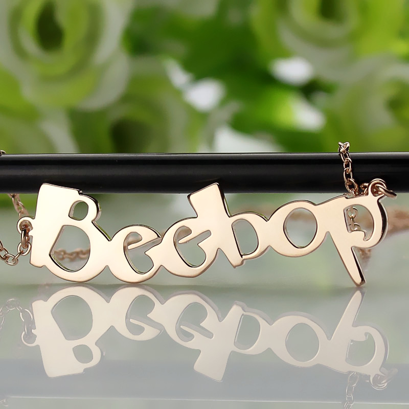 Beetle fonts Personalized Name Necklace