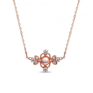 Classic Pink Gemstone Necklace 18"