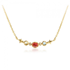 Red Tourmaline Fashion Necklace For Women 18