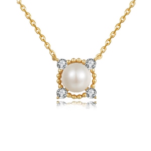 Natural Pearl Clavicular Chain Necklace 18"