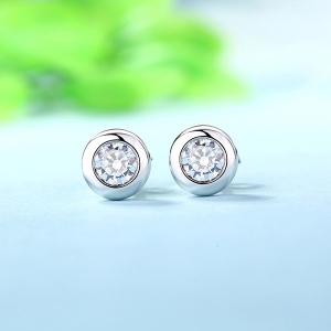 Personalized Gemstone Stud Earrings In Sterling Silver