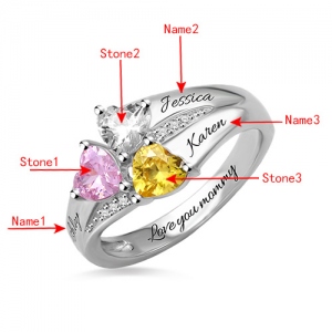 heart birthstone ring	