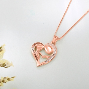 Personalized Mom And Daughter Necklace In Rose Gold