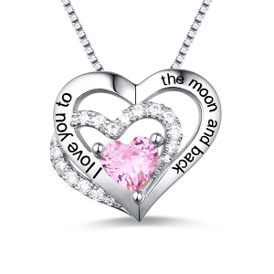 Brilliant Customized Triple Heart Necklace For Mother's Day Jewelry