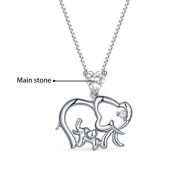 elephant necklace with birthstone 