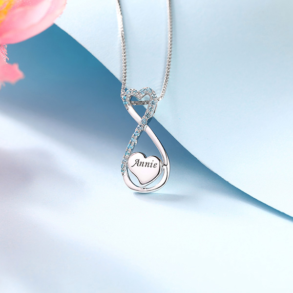 infinity necklace with heart 