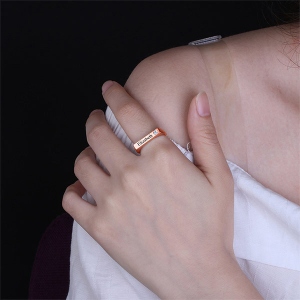 Engraved Bar Ring With Birthstone In Rose Gold