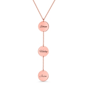 Personalisierte Namensscheibe Halskette in Rosegold