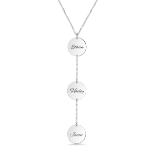Personalized Name Disc Necklace In Silver