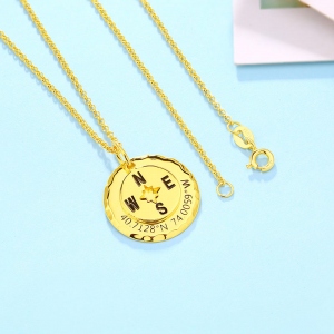 Personalized Compass Necklace in Gold
