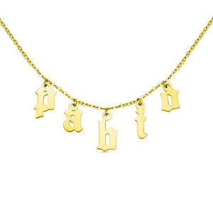 Collier Choker-9 lettres-Plaqué Or