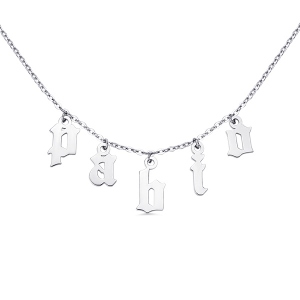 Typical Personalized Letter Choker  Necklace Sterling Silver