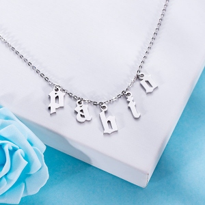Typical Personalized Letter Choker  Necklace Sterling Silver