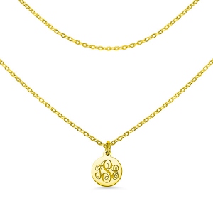 Personalisierte  Scheibe Choker Halskette mit Gotischen Buchstaben in Gold