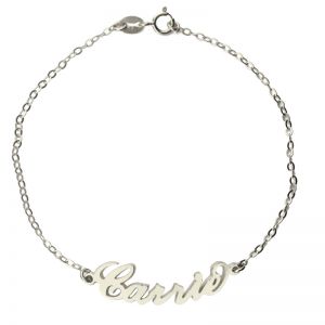 Exquisite Gift-Personalized Sterling Silver Carrie Name Bracelet