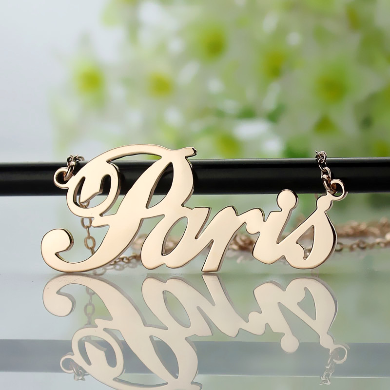 Customize with Any Name! Silver Name Necklace with Color Flower 