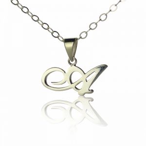 Charming and Personalized Designed Sterling Silver Custom Initial Letter Necklace
