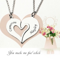 Matching Heart Couple Necklace, This is Very Unique!