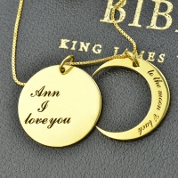 18k Gold Plated Cute I Love You to The Moon and Back Love Necklace