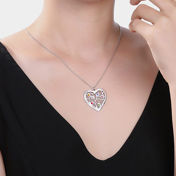 heart Family Tree necklace 