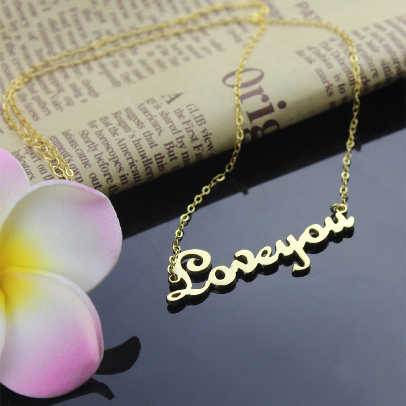 Personalized Cursive Name Necklace 18k Gold Plated Getnamenecklace