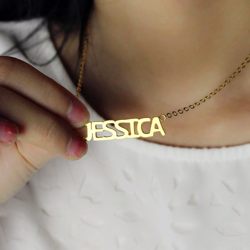 Name Necklace and Bracelet Gift Set Gold Plated Christmas Gifts Jess 