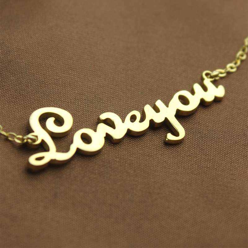 Personalized Cursive Name Necklace 18k Gold Plated Getnamenecklace
