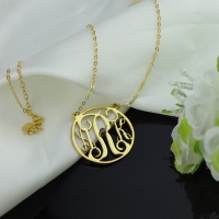 Gold Plated Monogram Initial Necklace