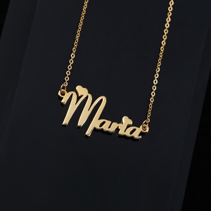 Well Designed Fashionable Personalized Solid Gold Fiolex Girls Font Heart Name Necklace!