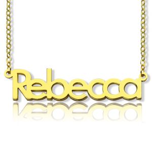 Refined Solid Gold Rebecca Style Name Necklace-10K/14k/18K