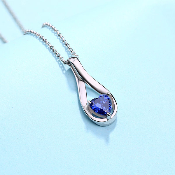 Mother's Day Gift Ideas Custom Mobius Sterling Silver Heart Birthstone Necklace
