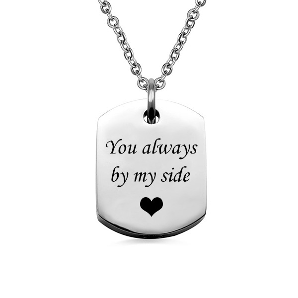 Engrave Stainless Steel Square Cremation Urn Necklace