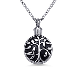 Personalized Tree Of Life Cremation Urn Necklace Stainless Steel