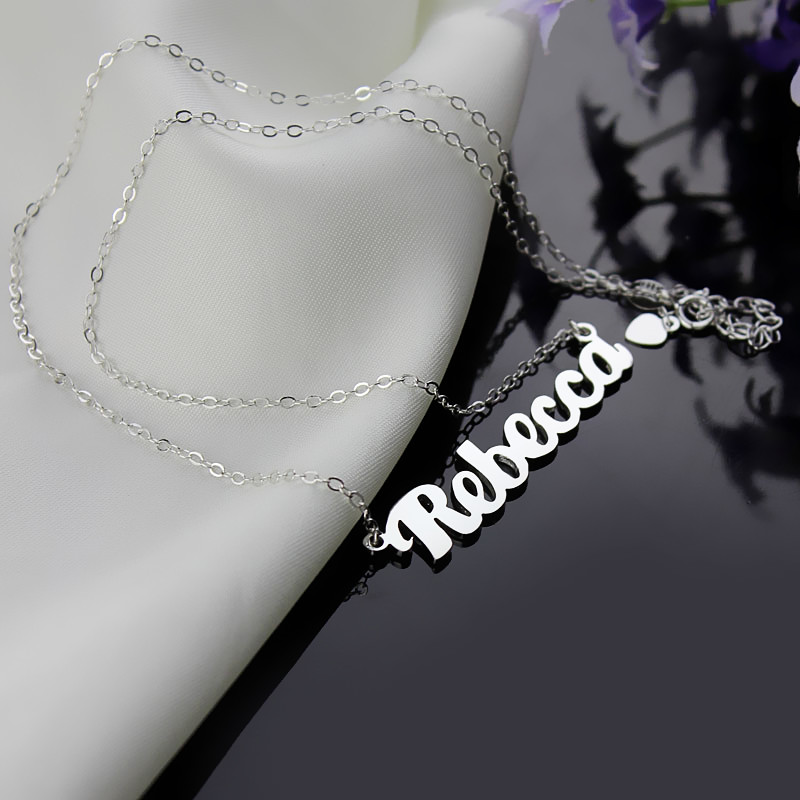 Personalized Puff Font Nameplate Necklace