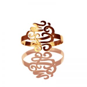 Bracciale monogramma con scritta a mano in oro rosa