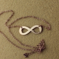 Lovely Solid Rose Gold Infinity Name Necklace