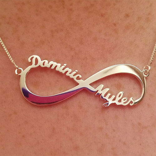 Custom Engraved Sterling Silver Infinity Name Necklace