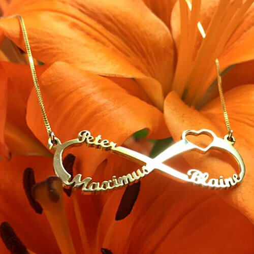 Custom Engraved Sterling Silver Infinity Name Necklace