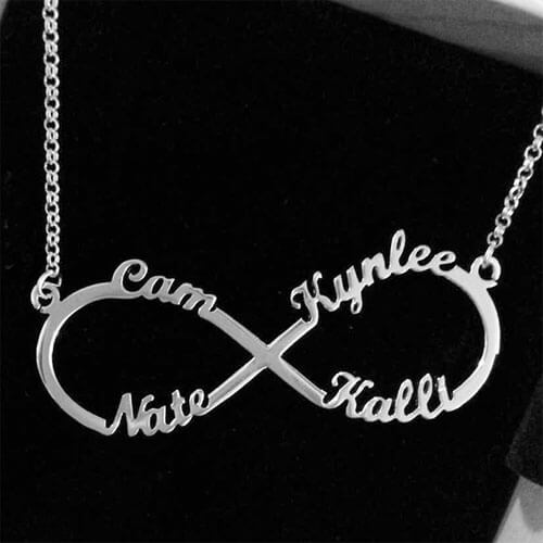 Custom Engraved Sterling Silver Infinity Name Necklace